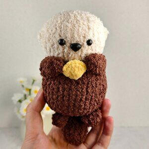 Handmade Amigurumi Crochet Otter Plushie